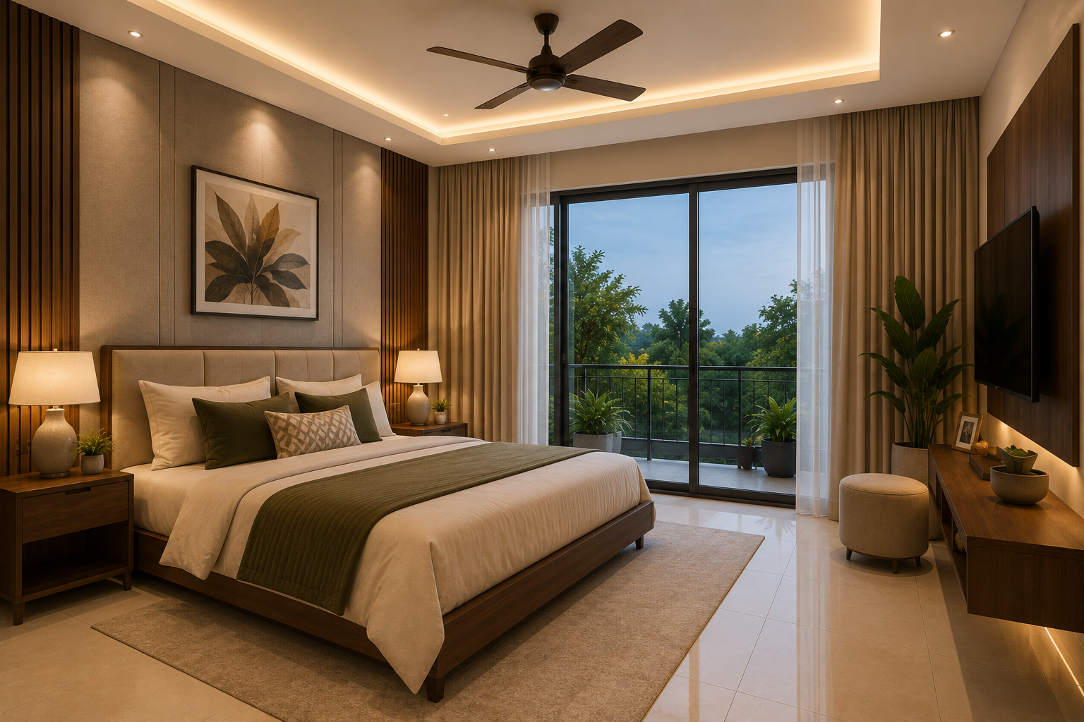 Silicon Valley Green villa concept — bedroom interior